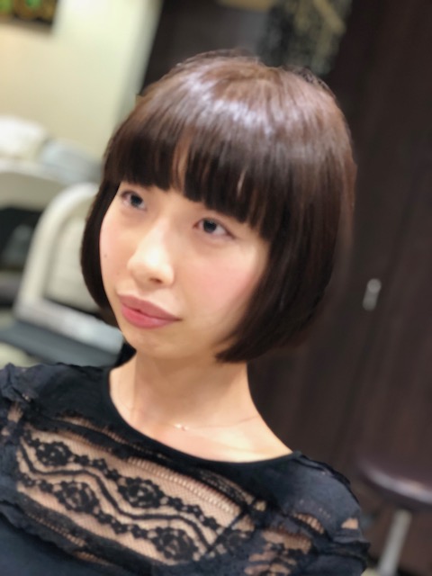 ワイドバングボブ オシャレな前髪 スタイル 久米川の美容院 美容室 クレオヘア Cleo Hair 東京都東村山市の久米川駅南口から徒歩3分